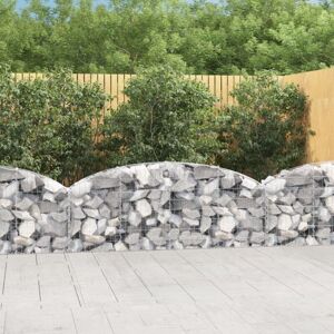 vidaXL Arched Gabion Basket - Galvanised Iron - 200x30x60/80 cm - Gabion Basket vidaXL Arched Gabion Basket - Galvanised Iron - 200x30x60/80 cm - Gabion Basket