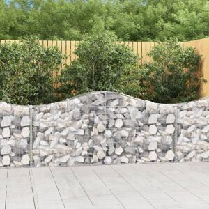 JINLEFU Arched Gabion Baskets 11 pcs 200x30x80/100 cm Galvanised Iron vidaXL JINLEFU Arched Gabion Baskets 11 pcs 200x30x80/100 cm Galvanised Iron vidaXL
