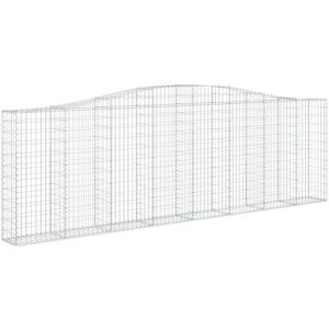 BONNEVIE Arched Gabion Basket,Plant pot 400x30x120/140 cm Galvanised Iron CFW34273 BONNEVIE Arched Gabion Basket,Plant pot 400x30x120/140 cm Galvanised Iron CFW34273