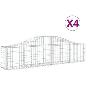 BONNEVIE Arched Gabion Baskets 4 pcs,Planter,Plant pot 200x30x40/60 cm Galvanised Iron CFW34623 BONNEVIE Arched Gabion Baskets 4 pcs,Planter,Plant pot 200x30x40/60 cm Galvanised Iron CFW34623