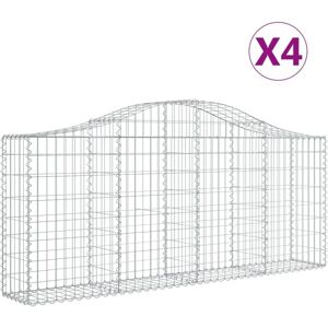 BONNEVIE Arched Gabion Baskets 4 pcs,Planter,Plant pot 200x30x80/100 cm Galvanised Iron CFW57918 BONNEVIE Arched Gabion Baskets 4 pcs,Planter,Plant pot 200x30x80/100 cm Galvanised Iron CFW57918