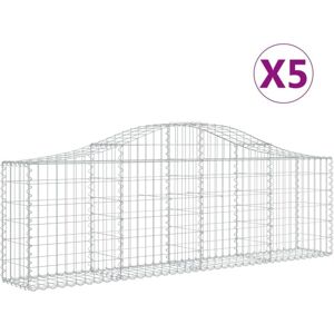 BONNEVIE Arched Gabion Baskets 5 pcs,Planter,Plant pot 200x30x60/80 cm Galvanised Iron CFW43170 BONNEVIE Arched Gabion Baskets 5 pcs,Planter,Plant pot 200x30x60/80 cm Galvanised Iron CFW43170