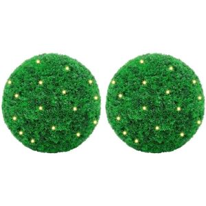Vidaxl - Artificial Boxwood Balls with led Lights 2 pcs Green 45 cm Vidaxl - Artificial Boxwood Balls with led Lights 2 pcs Green 45 cm