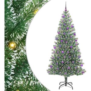 Artificial Christmas Tree Snow Flocked with LED Light 210 cm vidaXL Artificial Christmas Tree Snow Flocked with LED Light 210 cm vidaXL