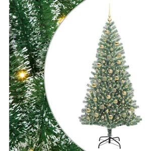 Artificial Christmas Tree Snow Flocked with LED Light 210 cm vidaXL Artificial Christmas Tree Snow Flocked with LED Light 210 cm vidaXL