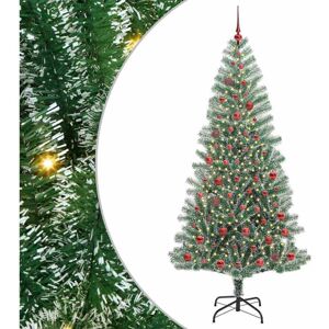 Artificial Christmas Tree Snow Flocked with LED Light 210 cm vidaXL Artificial Christmas Tree Snow Flocked with LED Light 210 cm vidaXL