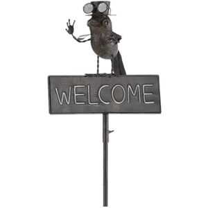 Bird "Welcome" Garden Stake - Metal - L8 x W11 x H53 cm Bird "Welcome" Garden Stake - Metal - L8 x W11 x H53 cm