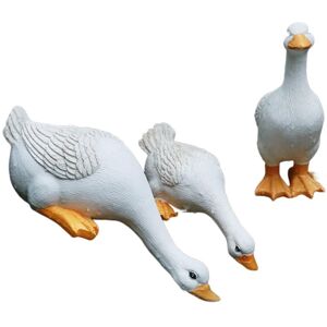 Gotrays - BomKra a Family of Three Ducks Garden Ornaments Outdoor Resin Goose Sculpture Statue Pond Fairy Garden Decor Funny Animal Decorations Gotrays - BomKra a Family of Three Ducks Garden Ornaments Outdoor Resin Goose Sculpture Statue Pond Fairy Garden Decor Funny Animal Decorations