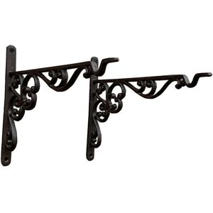 Selections - Cast Iron Decorative Hanging Basket Bracket 35cm (Set of 2) Selections - Cast Iron Decorative Hanging Basket Bracket 35cm (Set of 2)