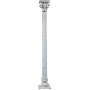 Biscottini - Cast iron made with antiqued white finish capital column Rigata Biscottini - Cast iron made with antiqued white finish capital column Rigata