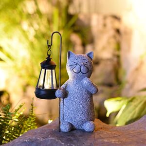 Linghhang - Cat Decorative Statue for Outdoor Garden with Solar Light - Living Room Kitten Decor Gift for Women Men Mom Birthday Decoration Linghhang - Cat Decorative Statue for Outdoor Garden with Solar Light - Living Room Kitten Decor Gift for Women Men Mom Birthday Decoration