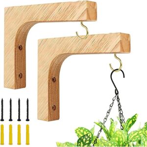 CCYKXA 2-Piece Wall-Mounted Plant Hook Set, 15x12cm Decorative Wooden Hooks with Screws, Hanging Basket Supports for Garden, Balcony, Lantern, Bird CCYKXA 2-Piece Wall-Mounted Plant Hook Set, 15x12cm Decorative Wooden Hooks with Screws, Hanging Basket Supports for Garden, Balcony, Lantern, Bird