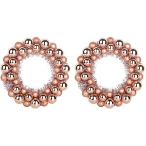 Christmas Ball Wreathes 2 pcs Rose Gold 33 x 33 x 7 cm vidaXL Christmas Ball Wreathes 2 pcs Rose Gold 33 x 33 x 7 cm vidaXL
