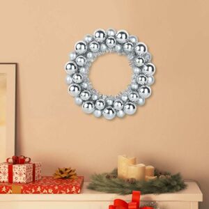 Christmas Ball Wreathes 2 pcs Silver 33 x 33 x 7 cm Polystyrene vidaXL Christmas Ball Wreathes 2 pcs Silver 33 x 33 x 7 cm Polystyrene vidaXL