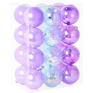 BELIANI Set of 24 Baubles ASNEN Violet BELIANI Set of 24 Baubles ASNEN Violet