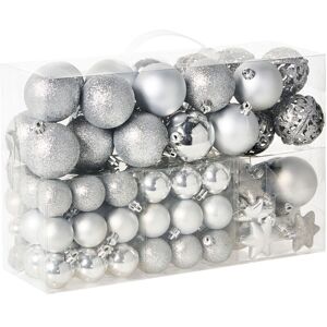 BELIANI Set of 102 Baubles BANDAK Silver BELIANI Set of 102 Baubles BANDAK Silver