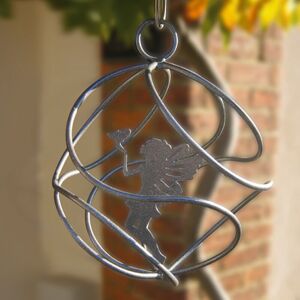 Fairy Catcher With Standing Fairy Silver - Hanging Ornament - Solid Steel - L27.9 x W27.9 x H27 cm - Black Fairy Catcher With Standing Fairy Silver - Hanging Ornament - Solid Steel - L27.9 x W27.9 x H27 cm - Black