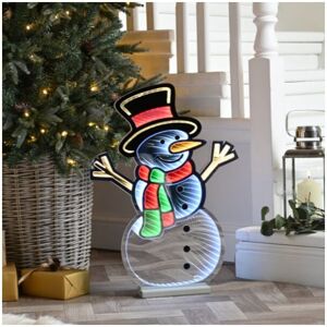 Festive - Infinity Standing Snowman with Wooden Base - 60cm Festive - Infinity Standing Snowman with Wooden Base - 60cm