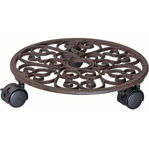 MUMU Flowerpot stand on wheels ø 29 x 6.5 cm i Rolling plant stand for indoors and outdoors i Rolling pot made of cast iron, nickel i 2 brakes i Load MUMU Flowerpot stand on wheels ø 29 x 6.5 cm i Rolling plant stand for indoors and outdoors i Rolling pot made of cast iron, nickel i 2 brakes i Load