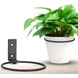 Foldable wall-mounted iron flower pot holder, 18 cm diameter, black, suitable for garden and balcony, 1 piece Foldable wall-mounted iron flower pot holder, 18 cm diameter, black, suitable for garden and balcony, 1 piece
