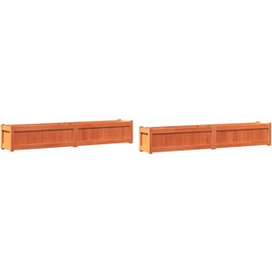vidaXL Garden Planters Solid Pine Wood 2 pcs - Garden Planters vidaXL Garden Planters Solid Pine Wood 2 pcs - Garden Planters