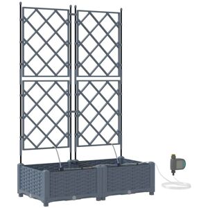 Garden Planters Light grey 80 x 40 x 126 cm Steel Vidaxl Garden Planters Light grey 80 x 40 x 126 cm Steel Vidaxl