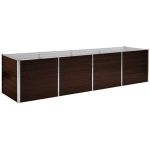 Garden Raised Bed Brown 320x80x77 cm Galvanised Steel vidaXL Garden Raised Bed Brown 320x80x77 cm Galvanised Steel vidaXL