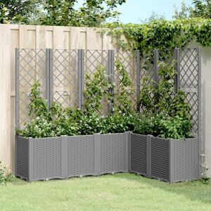 vidaXL Garden Planter with Trellis, Light Grey, 160x120x140 cm - Garden Planter vidaXL Garden Planter with Trellis, Light Grey, 160x120x140 cm - Garden Planter