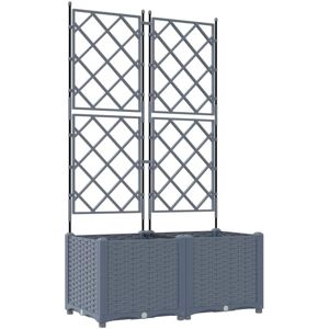 Garden Planter with Trellis 2 pcs Light grey 80 x 40 x 143 cm Vidaxl Garden Planter with Trellis 2 pcs Light grey 80 x 40 x 143 cm Vidaxl