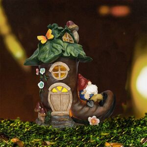 HÉLOISE Garden Statue, Tree House with Solar Light, Waterproof Resin Cottage Figurine for Outdoor, Lawn Ornament for Patio Decoration HÉLOISE Garden Statue, Tree House with Solar Light, Waterproof Resin Cottage Figurine for Outdoor, Lawn Ornament for Patio Decoration