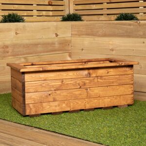 Samuel Alexander - Hand Made 82cm x 40cm Rustic Wooden Medium Garden Trough / Flower Bed Planter Samuel Alexander - Hand Made 82cm x 40cm Rustic Wooden Medium Garden Trough / Flower Bed Planter