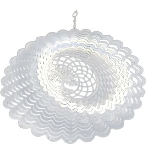 TLILY Hanging Wind Spinner Outdoor Metal Decoration Silver 3D Mirror Stainless Steel Chime Garden TLILY Hanging Wind Spinner Outdoor Metal Decoration Silver 3D Mirror Stainless Steel Chime Garden