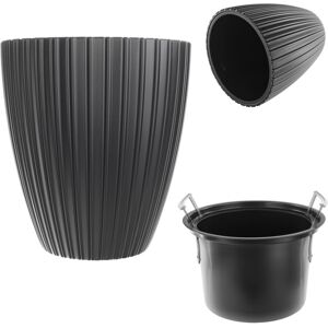 KADAX Decorative Flower Pot with Inner Insert, 30 cm, Black KADAX Decorative Flower Pot with Inner Insert, 30 cm, Black