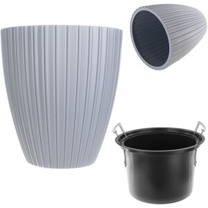 KADAX Decorative Flower Pot with Inner Insert, 30 cm, Grey KADAX Decorative Flower Pot with Inner Insert, 30 cm, Grey