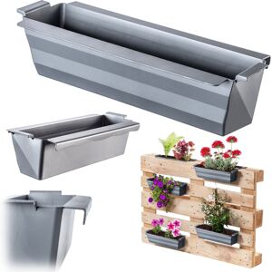 KADAX flower box for Euro pallets, grey, 10 pieces, planter for pallets, weatherproof flower boxes for Euro pallets, planters for pallets KADAX flower box for Euro pallets, grey, 10 pieces, planter for pallets, weatherproof flower boxes for Euro pallets, planters for pallets