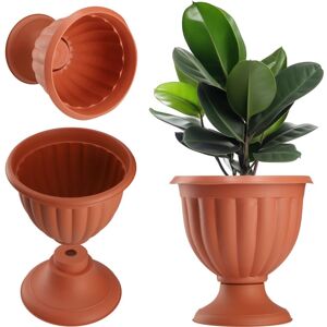 KADAX flower pot, flower bowl made of plastic, round, 23 cm, terracotta KADAX flower pot, flower bowl made of plastic, round, 23 cm, terracotta