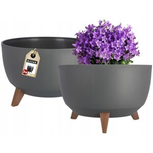 KADAX flower pot, round flower bowl, 40 cm, anthracite, 2 pieces KADAX flower pot, round flower bowl, 40 cm, anthracite, 2 pieces