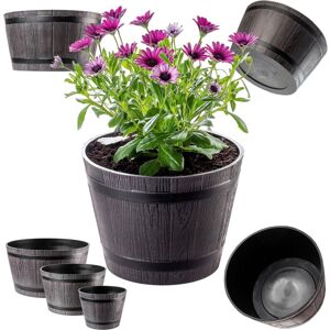 KADAX flower pot set, made of plastic, round, 23 cm + 30 cm + 40 cm, dark brown KADAX flower pot set, made of plastic, round, 23 cm + 30 cm + 40 cm, dark brown