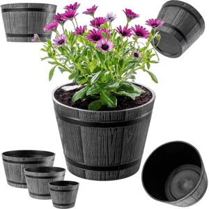 KADAX flower pot set, made of plastic, round, 23 cm + 30 cm + 40 cm, dark grey KADAX flower pot set, made of plastic, round, 23 cm + 30 cm + 40 cm, dark grey
