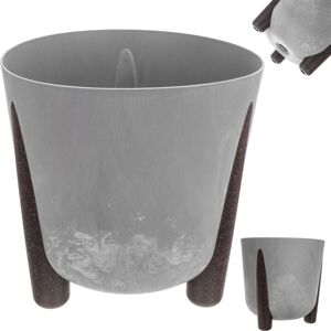 KADAX Grey Concrete Flower Pot 26cm with Legs and Ecological Insert - Flower Pot KADAX Grey Concrete Flower Pot 26cm with Legs and Ecological Insert - Flower Pot