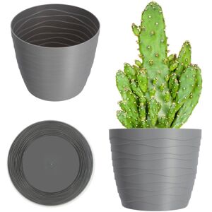 KADAX plastic flower pot, plant pot, round pot, 11 cm, grey KADAX plastic flower pot, plant pot, round pot, 11 cm, grey