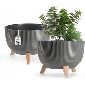 KADAX plastic flower pot with three insert supports, 33 cm, anthracite KADAX plastic flower pot with three insert supports, 33 cm, anthracite