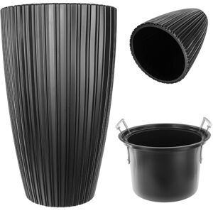 KADAX Round Flower Pot with Inner Insert, 30 cm, Black KADAX Round Flower Pot with Inner Insert, 30 cm, Black