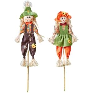 MARCO PAUL Large Garden Scarecrow Rustic Autumn Decoration Outdoor Halloween Ornament with Bamboo Stake 120cm MARCO PAUL Large Garden Scarecrow Rustic Autumn Decoration Outdoor Halloween Ornament with Bamboo Stake 120cm