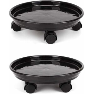 SERBIA Lot de 2 paniers à plantes, support rond pour plantes en pot de 30 cm sur roulettes, support pour pots de fleurs robuste sur roulettes, chariot à SERBIA Lot de 2 paniers à plantes, support rond pour plantes en pot de 30 cm sur roulettes, support pour pots de fleurs robuste sur roulettes, chariot à