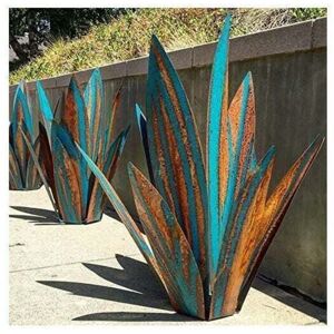 Metal Garden Ornament Agave Plant Garden Ornament Rustic Metal Sculpture Rustic Garden Statue 65cm 9 Leaves - Alwaysh Metal Garden Ornament Agave Plant Garden Ornament Rustic Metal Sculpture Rustic Garden Statue 65cm 9 Leaves - Alwaysh