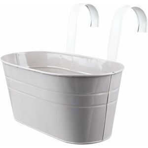 HOOPZI Metal Iron Hanging Flower Pots Garden Pots Balcony Planters Metal Bucket Flower Holders Wall Hanging Decor Pot White HOOPZI Metal Iron Hanging Flower Pots Garden Pots Balcony Planters Metal Bucket Flower Holders Wall Hanging Decor Pot White