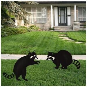 Mumu - Metal Raccoon Garden Ornaments Pack - Garden Animal Statue, Yard Garden Silhouette, Outdoor Patio, Outdoor Decor, Lawn Ornaments. Mumu - Metal Raccoon Garden Ornaments Pack - Garden Animal Statue, Yard Garden Silhouette, Outdoor Patio, Outdoor Decor, Lawn Ornaments.