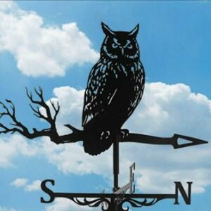 DEWDAT Metal Weathervane Owl Stainless Steel Garden Stake Retro Weathervane Direction Indicator Roof Yard Wind Speed Spinner Decorations For Outdoor DEWDAT Metal Weathervane Owl Stainless Steel Garden Stake Retro Weathervane Direction Indicator Roof Yard Wind Speed Spinner Decorations For Outdoor