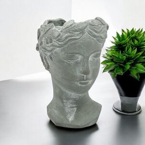 Outdoor Bust Pot Ornament - L17 x W19 x H26 cm - Grey Cement Outdoor Bust Pot Ornament - L17 x W19 x H26 cm - Grey Cement